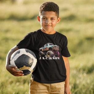 モンスタートラックグラフィック名Tシャツ(男の子用) Tシャツ