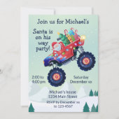 モンスタートラックサンタクリスマスパーティの招待状 シーズンカード (正面)