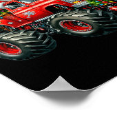 モンスタートラックサンタトナデリアクリスマスツリーキッズT ポスター (角)