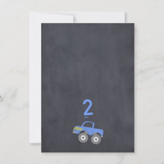 モンスタートラックシャルボード誕生日招待状 招待状 (裏面)