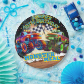 モンスタートラックショーダウンエクストリームレーシング誕生日 ペーパープレート (パーティー)