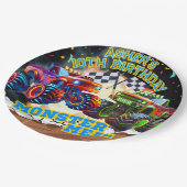 モンスタートラックショーダウンエクストリームレーシング誕生日 ペーパープレート (アングル)