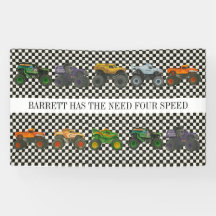 モンスタートラックジャムラリー誕生日ビニールバナー