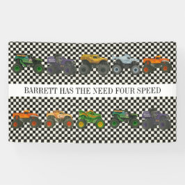 モンスタートラックジャムラリー誕生日ビニールバナー 横断幕