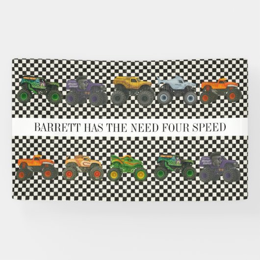 モンスタートラックジャムラリー誕生日ビニールバナー 横断幕