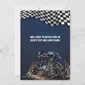 モンスタートラックジャム誕生日パーティー、任意の年齢 招待状 (裏面)