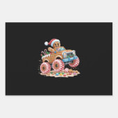 モンスタートラックジンジャーブレッドマンクリスマスベーキング ラッピングペーパーシート (正面)