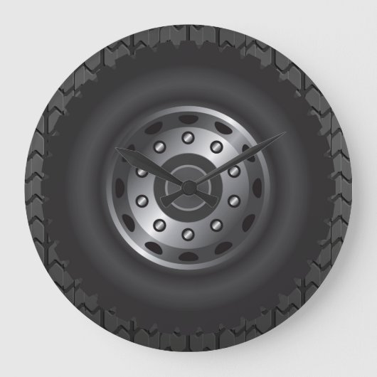 モンスタートラックタイヤ#1 ラージ壁時計 (正面)