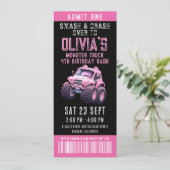 モンスタートラックチケットガールズバースデーパーティー 招待状 (スタンド正面)