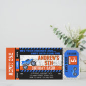 モンスタートラックチケット誕生日 招待状 (スタンド正面)