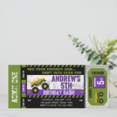 モンスタートラックチケット誕生日 招待状 (スタンド正面)