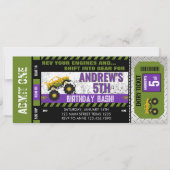 モンスタートラックチケット誕生日 招待状 (正面)