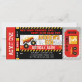 モンスタートラックチケット誕生日 招待状 (正面)