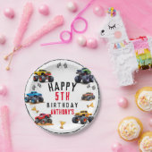 モンスタートラックチーム誕生日パーティーの招待状 ペーパープレート (パーティー)