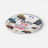 モンスタートラックチーム誕生日パーティーの招待状 ペーパープレート (アングル)