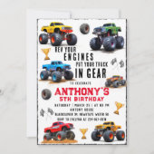 モンスタートラックチーム誕生日パーティーの招待状 招待状