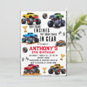 モンスタートラックチーム誕生日パーティーの招待状 招待状