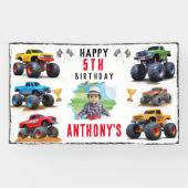 モンスタートラックチーム誕生日パーティーの招待状 横断幕 (横)