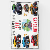 モンスタートラックチーム誕生日パーティーの招待状 横断幕 (縦)