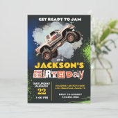 モンスタートラックテーマの誕生日パーティー 招待状 (スタンド正面)