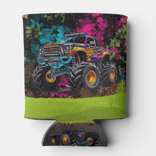 モンスタートラックネオンボーイ誕生日パーティーありがとう 缶クーラー (裏面)