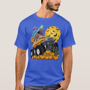モンスタートラックハロウィーンシャールの女性ゾンビシャーク Tシャツ