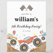 モンスタートラックバッシュカーレースフラグ誕生日へようこそ (正面)