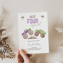 モンスタートラックバッシュ誕生日招待状任意の年齢 招待状