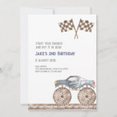 モンスタートラックバッシュ誕生日招待状 招待状 (正面)