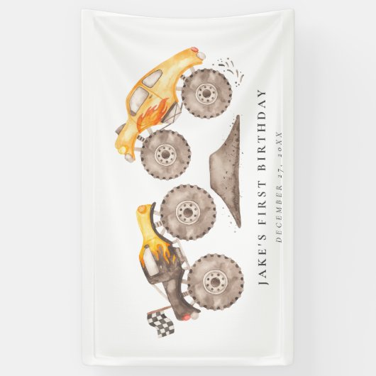 モンスタートラックバッシュ誕生日 横断幕 (縦)