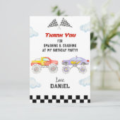 モンスタートラックバースデーパーティーサンキューカード サンキューカード (スタンド正面)