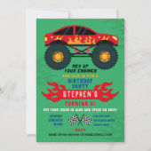 モンスタートラックバースデーパーティーフレイムビッグ招待状 招待状 (正面)