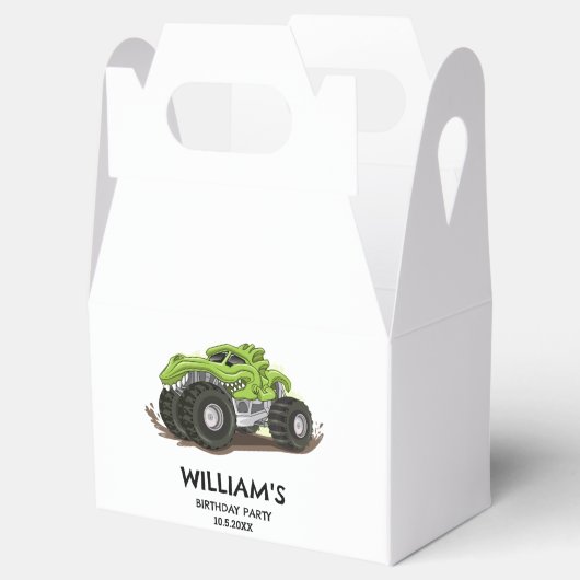 モンスタートラックバースデーパーティーミニマルボーイズ誕生日 フェイバーボックス (オープン)