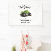 モンスタートラックバースデーパーティーミニマルボーイズ誕生日 横断幕 (インサイチュ)