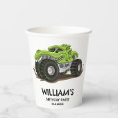 モンスタートラックバースデーパーティーミニマルボーイズ誕生日 紙コップ (正面)