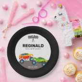 モンスタートラックバースデーパーティー紙プレート ペーパープレート (パーティー)