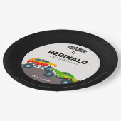 モンスタートラックバースデーパーティー紙プレート ペーパープレート (アングル)