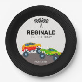 モンスタートラックバースデーパーティー紙プレート ペーパープレート (正面)