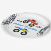 モンスタートラックバースデーパーティー紙プレート ペーパープレート (アングル)