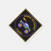 モンスタートラックパーソナライズされたー名クール誕生日 スタンダードカクテルナプキン (角)