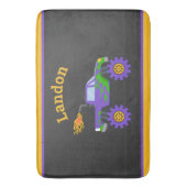 モンスタートラックパーソナライズされた予算名子供 バスマット (正面縦)