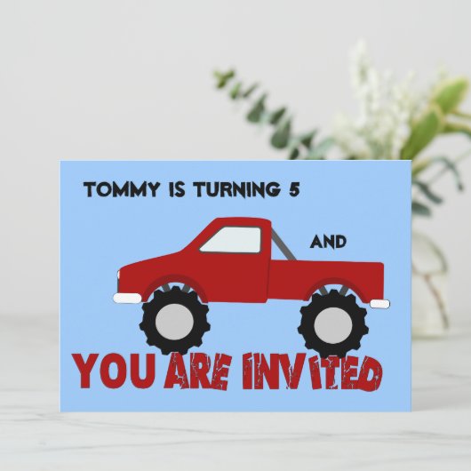 モンスタートラックパーティの招待状 招待状 (スタンド正面)