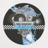 モンスタートラックパーティーがスティッカー/ラベルに賛成 ラベル (デザイン2)