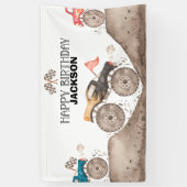 モンスタートラックパーティーバックドランドバナー誕生日 横断幕 (縦)