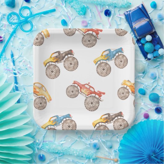 モンスタートラックパーティープレート ペーパープレート (パーティー)