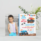モンスタートラックフォトバースデーパーティ招待状 招待状 (スタンド正面)