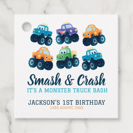 モンスタートラックボーイズかわいい誕生日 フェイバータグ (正面)