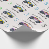 モンスタートラックボーイズネーム&エイジ誕生日 ラッピングペーパー (角)