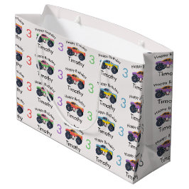 モンスタートラックボーイズネーム&エイジ誕生日 ラージペーパーバッグ