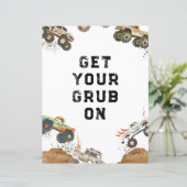 モンスタートラックボーイズ誕生日食べ物ギフトテーブルサイン (スタンド正面)